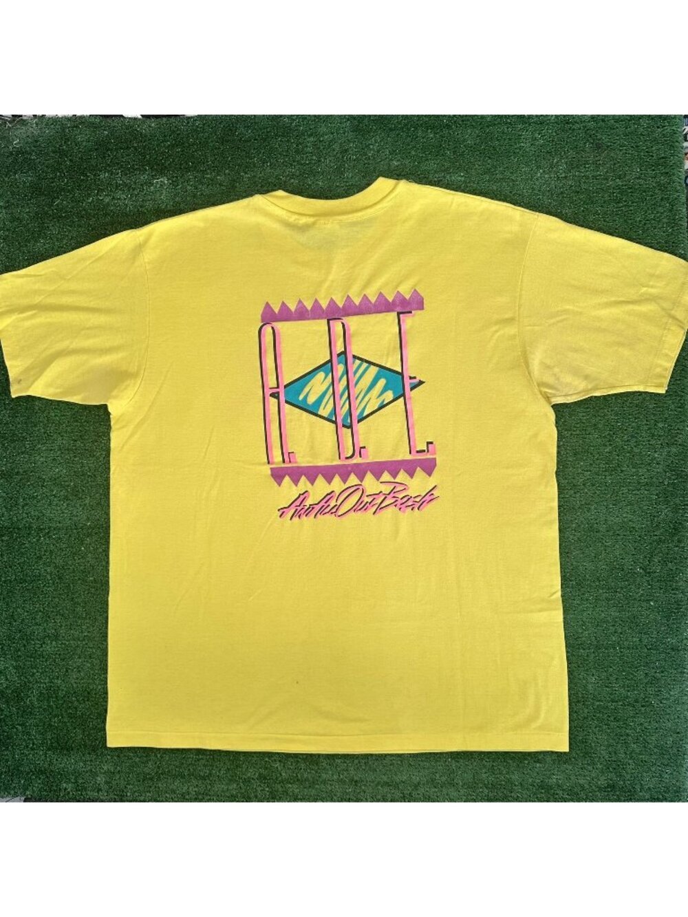 Vintage 90s 4 Sight Records MC A.D.E. All Out Bash T-Shirt XL Miami Bass Hip Hop